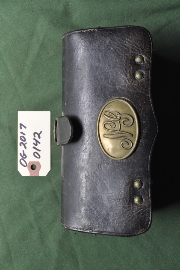 Civil War Area Leather and Brass Belt Pouch