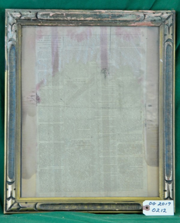 Double Glassed Framed Newspaper Clipping and Wallpaper Sample