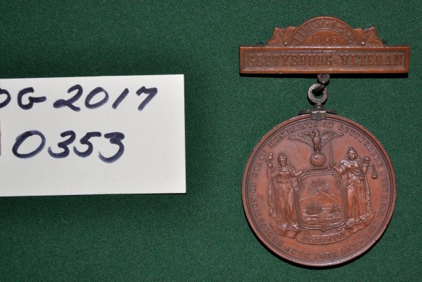 NYS 25 Anniversary Medal for the Battle at Gettysburg