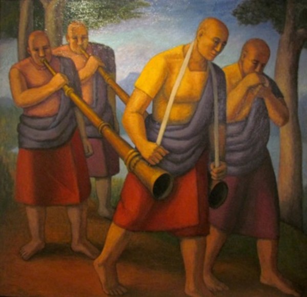 Women Buddhists Carrying the Horns by Diana Dean, Image 1.