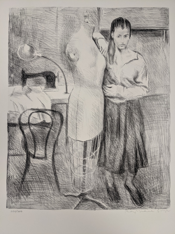Seamstress I (B&W) by Raphael Soyer