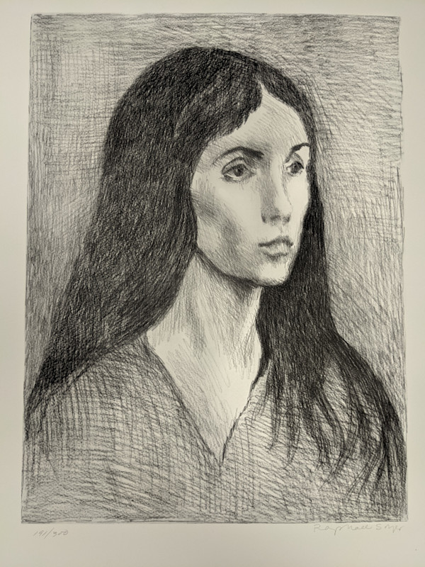 Woman with Black Hair (B&W) by Raphael Soyer