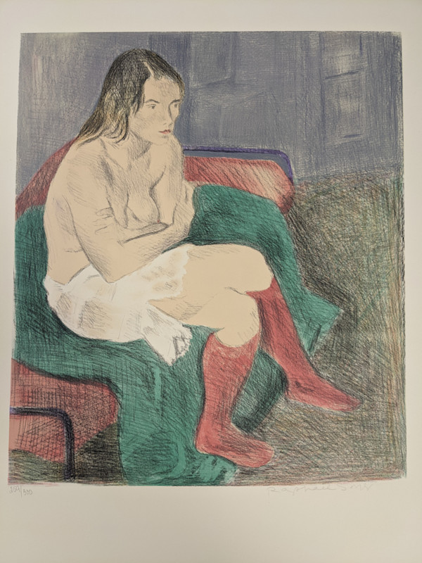 Woman in Red Stockings by Raphael Soyer
