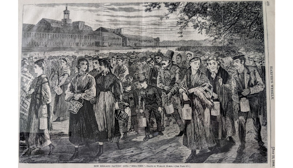 New England Factory Life- Bell Time (Beam 133) by Winslow Homer, Image 1.
