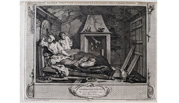 Idle Prentee (from Industry & Idleness, Plate VII) by William Hogarth