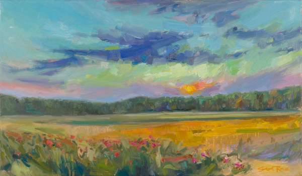 Crimson Grasses by Sara Rae