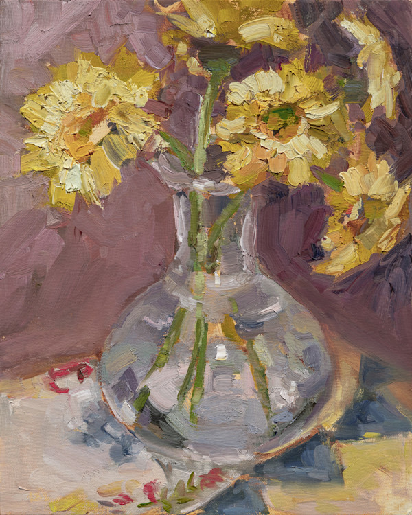 Daisies with Vintage Cloth by Sara Rae