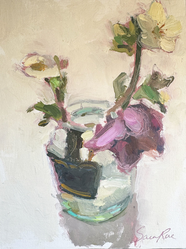 Hellebore and Mustard Jar by Sara Rae, Image 1.