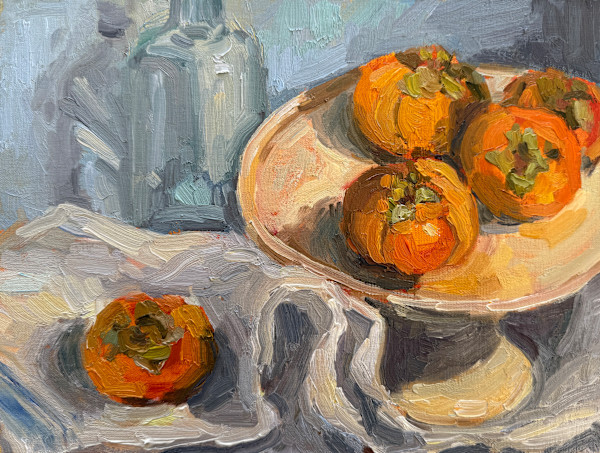 Persimmons and Cloth by Sara Rae