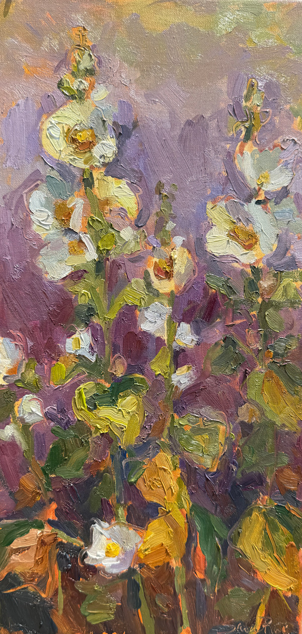 Hollyhocks at the Fells by Sara Rae