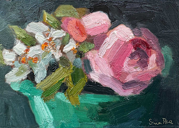Roses in Artichoke Bowl by Sara Rae, Image 1.