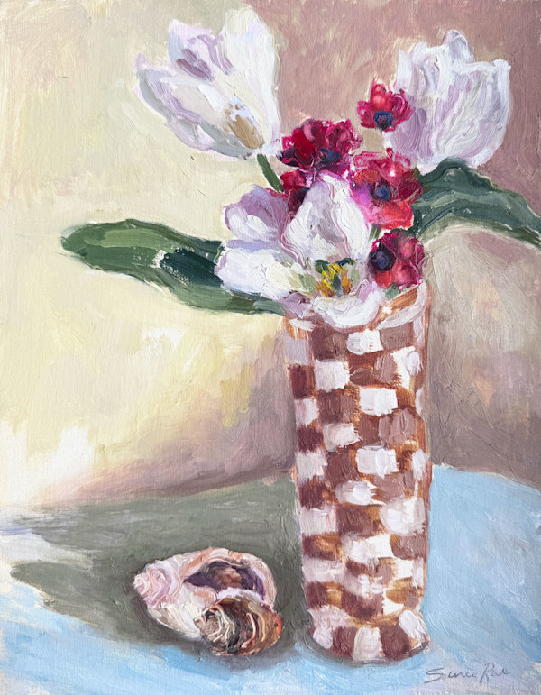 Tulips, Anemone and Shells by Sara Rae