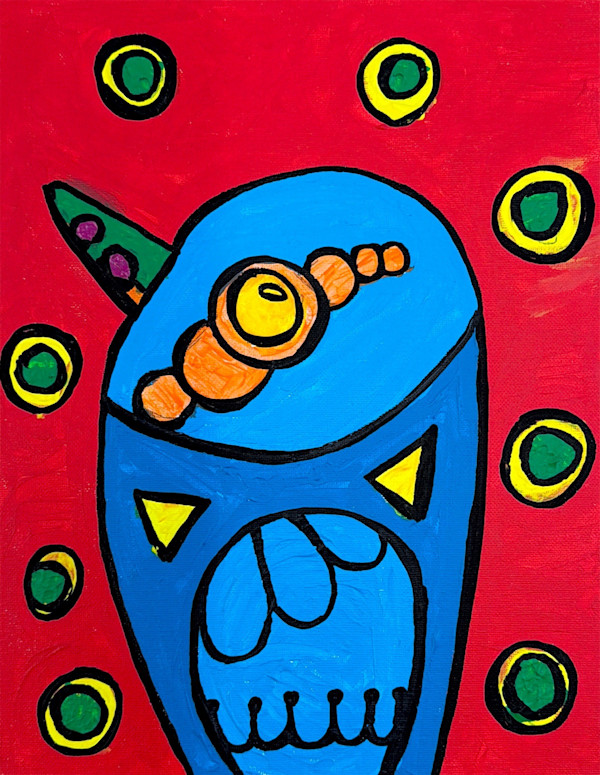 Bird With Red Background by Victoria, Image 1.
