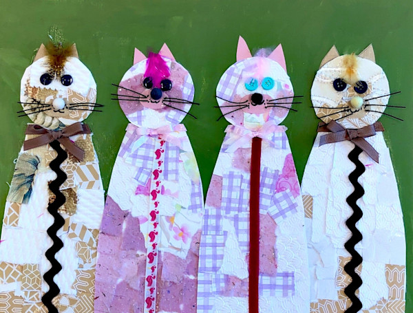 Cats On Green Background by Tiffany, Image 1.