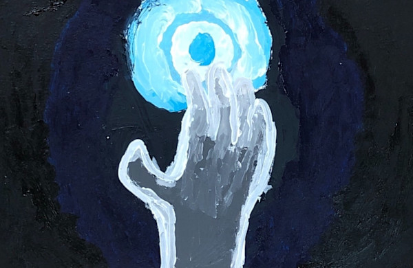 Hand and Orb by Chaise
