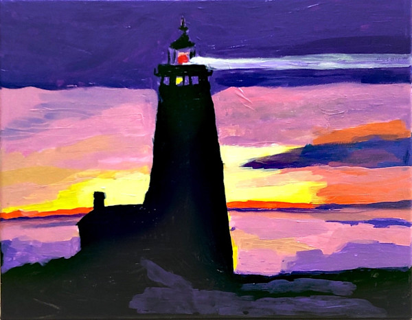 Sunset With Lighthouse by Christopher