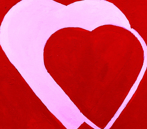 Pink Heart Red Heart by Claire