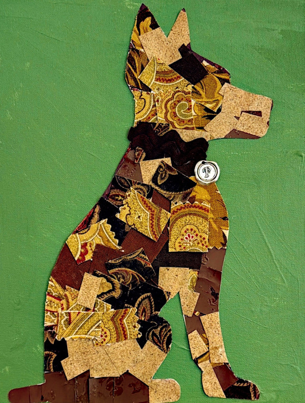 Dog On Green Background by Tiffany, Image 1.