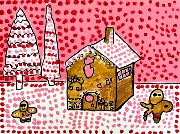 Gingerbread House In Pink by Claire