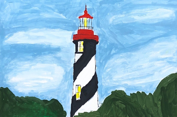 Light House Black, Red & White by Josh
