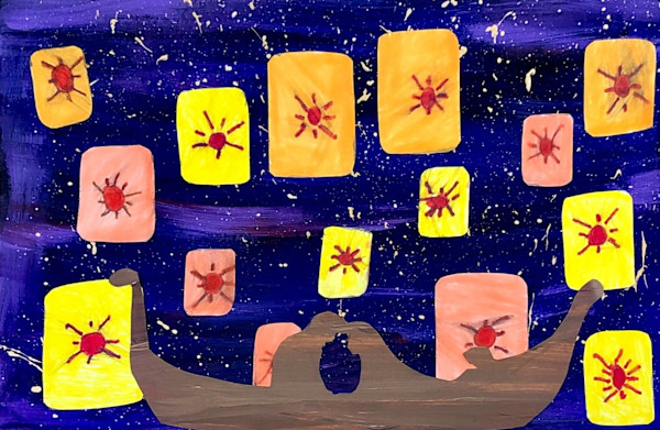 Lanterns In The Night Sky by Allison