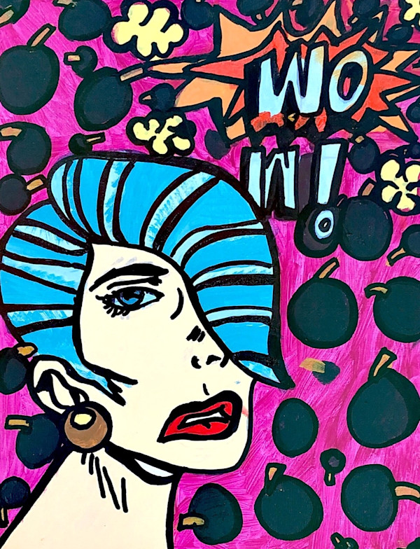 Pop Art Blue Haired Women by Maddie