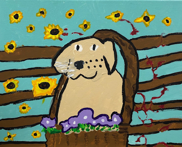 Puppy In A Basket by Maddie