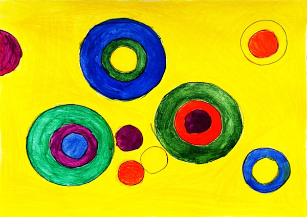 Abstract Circles On Yellow by MikeP, Image 1.