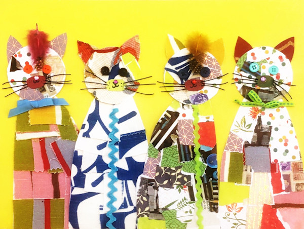 Cats On Yellow Background by Tiffany, Image 1.