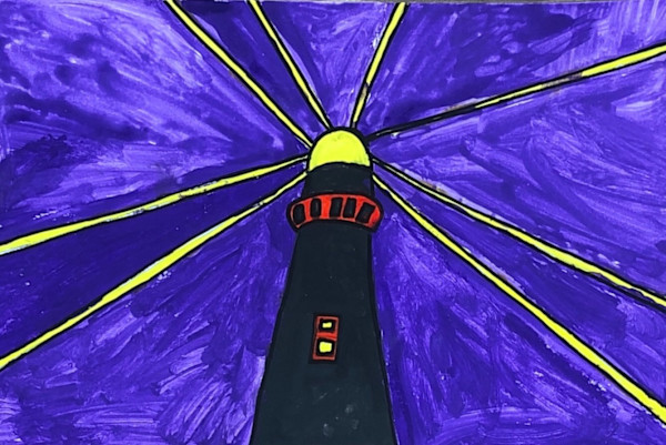 Lighthouse With Purple Sky by Will