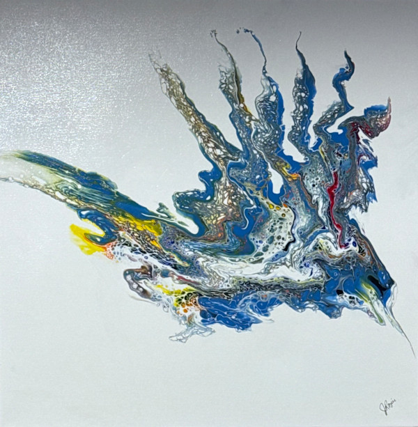 Electric Blue Bird by Jeanine D Rozier