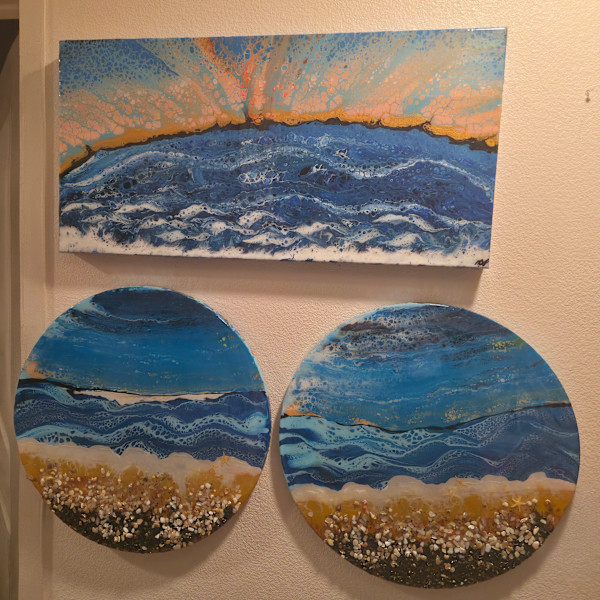 The First Shore (2 20" Rouds & 15x30) by Nicole Warnock