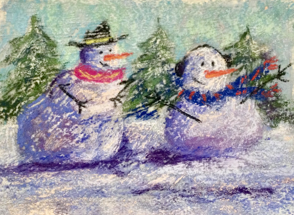 Snowman couple by Natalie Campbell