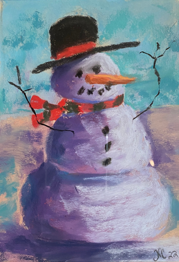 Snowman with scarf by Natalie Campbell