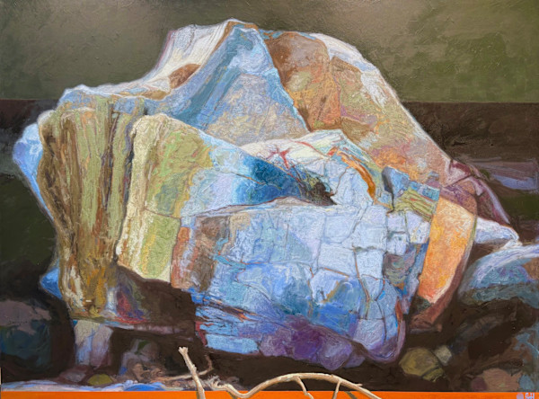 Monolith Series - Turning Point I, Orange Stripe by Fred Hope