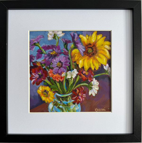 Zinnia Bouquet - Framed by Karen Bobinski, Image 1.