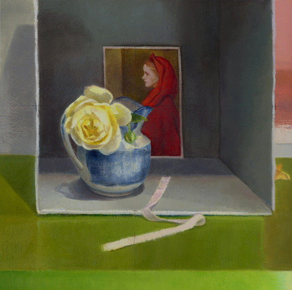 "Millais' Red Riding Hood and the Yellow Rose (Red Riding Hood I)" by Suzanne Lago Arthur