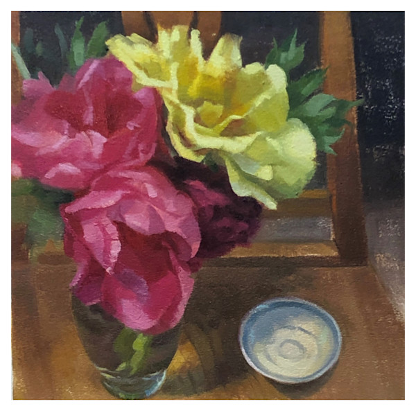 Peonies on Chair by Suzanne Lago Arthur, Image 1.