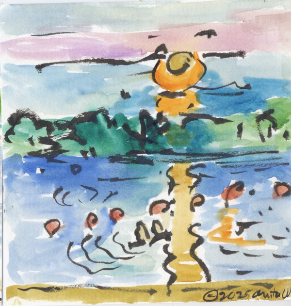 Sunset at Lake Nokomis by Anita Inez White