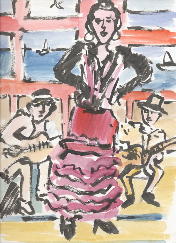 Two guitarists and Dancer at Lake Harriet by Anita Inez White