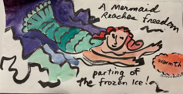 A mermaid reaches freedom by Anita Inez White