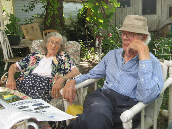 How it was; my parents Emily and Jim in the backyard by Anita Inez White