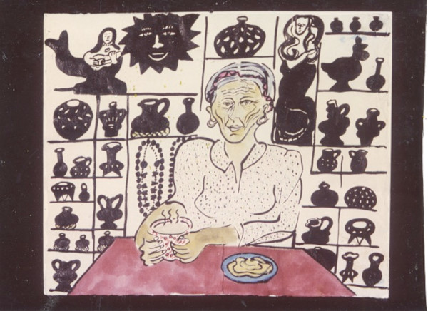 Oaxacan woman eating breakfast by Anita Inez White