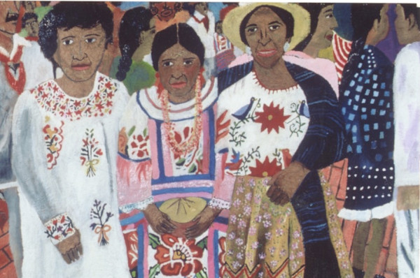 Three women at Guelaguetza by Anita Inez White