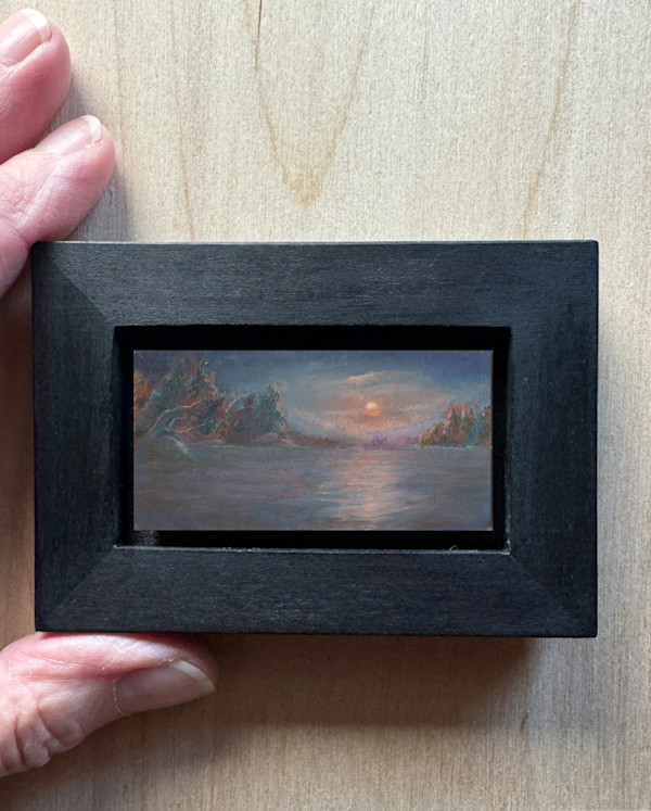 winter moonrise, adirondack lake by jacquelyn martino, Image 2.