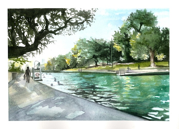 Barton Springs Print by Lindsay Shillington