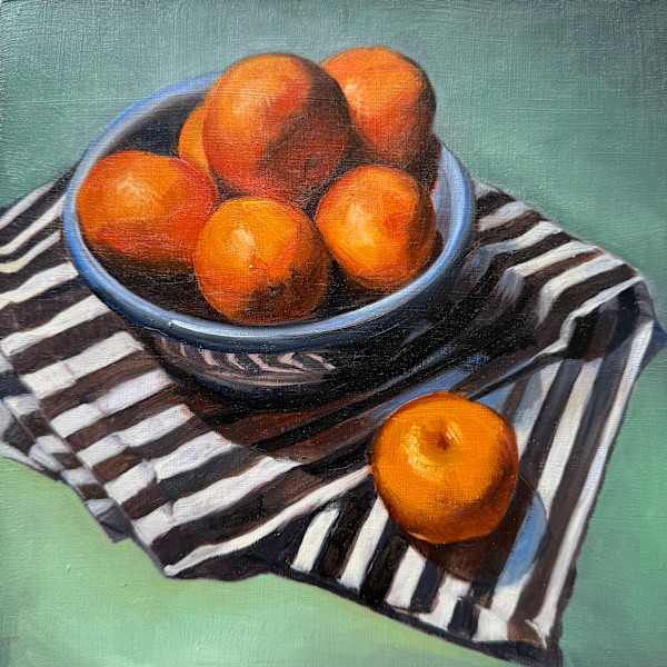 Oranges in Blue Bowl by Lindsay Shillington