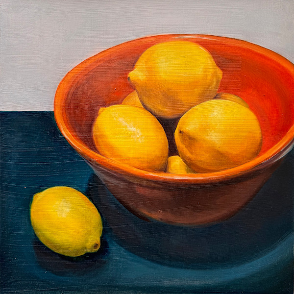 Lemons in Orange Bowl by Lindsay Shillington