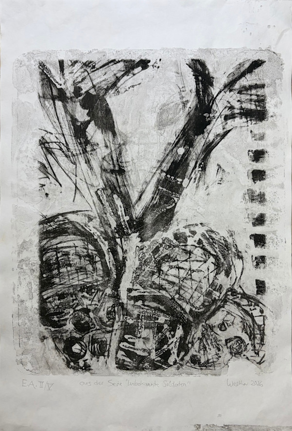Unknown Soldiers (Study / E.A. II/V / Lithograph) by Susanne Cäcilie Walther, Image 1.