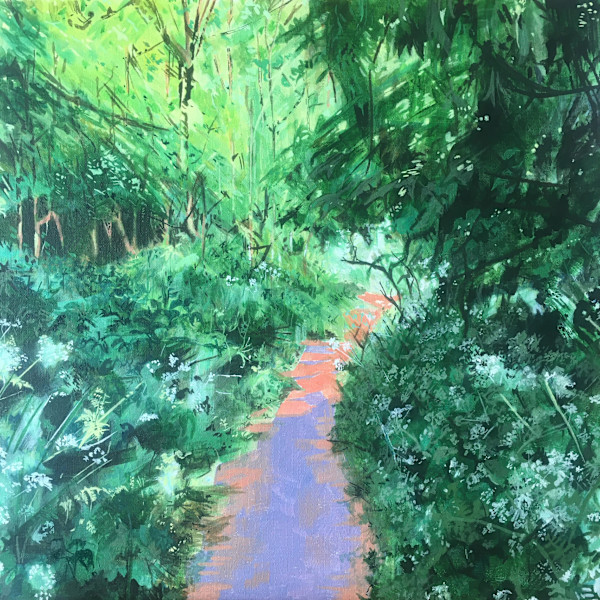 Hackney Marshes Purple Path by Sarah Dee Barrett